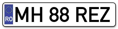 Placuta inmatriculare numar auto  MH-88-REZ, MH 88 REZ, MH88REZ