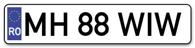 Placuta inmatriculare numar auto  MH-88-WIW, MH 88 WIW, MH88WIW