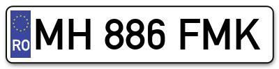 Placuta inmatriculare numar auto  MH-886-FMK, MH 886 FMK, MH886FMK