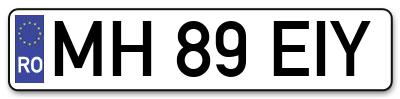 Placuta inmatriculare numar auto  MH-89-EIY, MH 89 EIY, MH89EIY