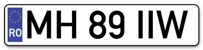 Placuta inmatriculare numar auto  MH-89-IIW, MH 89 IIW, MH89IIW