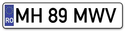 Placuta inmatriculare numar auto  MH-89-MWV, MH 89 MWV, MH89MWV