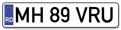 Placuta inmatriculare numar auto  MH-89-VRU, MH 89 VRU, MH89VRU