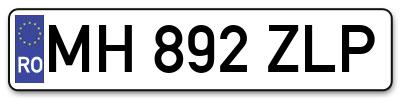 Placuta inmatriculare numar auto  MH-892-ZLP, MH 892 ZLP, MH892ZLP