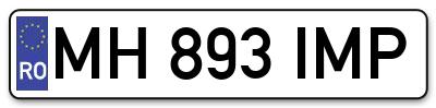 Placuta inmatriculare numar auto  MH-893-IMP, MH 893 IMP, MH893IMP