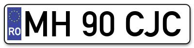 Placuta inmatriculare numar auto  MH-90-CJC, MH 90 CJC, MH90CJC