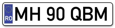 Placuta inmatriculare numar auto  MH-90-QBM, MH 90 QBM, MH90QBM