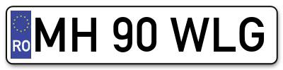 Placuta inmatriculare numar auto  MH-90-WLG, MH 90 WLG, MH90WLG