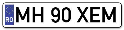 Placuta inmatriculare numar auto  MH-90-XEM, MH 90 XEM, MH90XEM