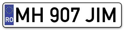 Placuta inmatriculare numar auto  MH-907-JIM, MH 907 JIM, MH907JIM