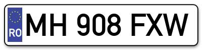 Placuta inmatriculare numar auto  MH-908-FXW, MH 908 FXW, MH908FXW