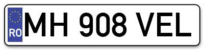 Placuta inmatriculare numar auto  MH-908-VEL, MH 908 VEL, MH908VEL