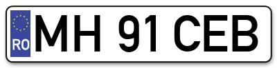 Placuta inmatriculare numar auto  MH-91-CEB, MH 91 CEB, MH91CEB