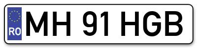Placuta inmatriculare numar auto  MH-91-HGB, MH 91 HGB, MH91HGB