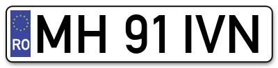 Placuta inmatriculare numar auto  MH-91-IVN, MH 91 IVN, MH91IVN