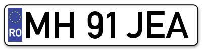 Placuta inmatriculare numar auto  MH-91-JEA, MH 91 JEA, MH91JEA