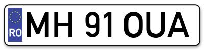 Placuta inmatriculare numar auto  MH-91-OUA, MH 91 OUA, MH91OUA