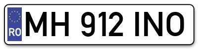 Placuta inmatriculare numar auto  MH-912-INO, MH 912 INO, MH912INO