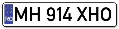 Placuta inmatriculare numar auto  MH-914-XHO, MH 914 XHO, MH914XHO