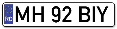 Placuta inmatriculare numar auto  MH-92-BIY, MH 92 BIY, MH92BIY