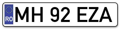 Placuta inmatriculare numar auto  MH-92-EZA, MH 92 EZA, MH92EZA