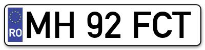 Placuta inmatriculare numar auto  MH-92-FCT, MH 92 FCT, MH92FCT