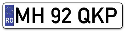 Placuta inmatriculare numar auto  MH-92-QKP, MH 92 QKP, MH92QKP