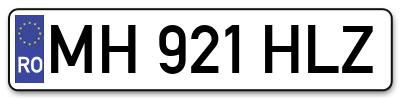 Placuta inmatriculare numar auto  MH-921-HLZ, MH 921 HLZ, MH921HLZ