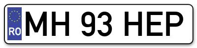 Placuta inmatriculare numar auto  MH-93-HEP, MH 93 HEP, MH93HEP