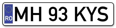 Placuta inmatriculare numar auto  MH-93-KYS, MH 93 KYS, MH93KYS