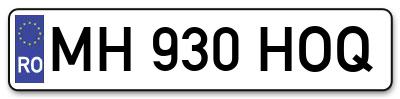 Placuta inmatriculare numar auto  MH-930-HOQ, MH 930 HOQ, MH930HOQ