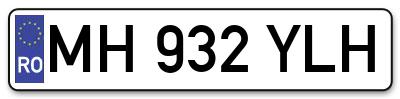 Placuta inmatriculare numar auto  MH-932-YLH, MH 932 YLH, MH932YLH
