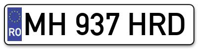 Placuta inmatriculare numar auto  MH-937-HRD, MH 937 HRD, MH937HRD