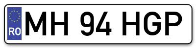 Placuta inmatriculare numar auto  MH-94-HGP, MH 94 HGP, MH94HGP