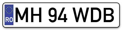Placuta inmatriculare numar auto  MH-94-WDB, MH 94 WDB, MH94WDB
