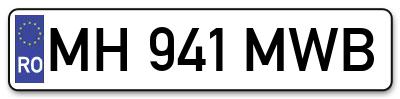Placuta inmatriculare numar auto  MH-941-MWB, MH 941 MWB, MH941MWB