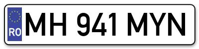 Placuta inmatriculare numar auto  MH-941-MYN, MH 941 MYN, MH941MYN