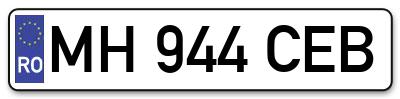 Placuta inmatriculare numar auto  MH-944-CEB, MH 944 CEB, MH944CEB