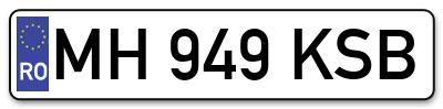 Placuta inmatriculare numar auto  MH-949-KSB, MH 949 KSB, MH949KSB