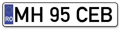 Placuta inmatriculare numar auto  MH-95-CEB, MH 95 CEB, MH95CEB