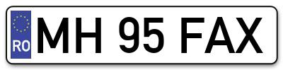 Placuta inmatriculare numar auto  MH-95-FAX, MH 95 FAX, MH95FAX