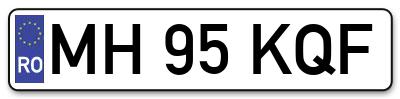 Placuta inmatriculare numar auto  MH-95-KQF, MH 95 KQF, MH95KQF