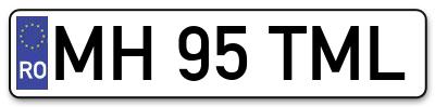 Placuta inmatriculare numar auto  MH-95-TML, MH 95 TML, MH95TML