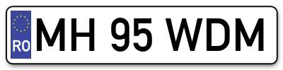 Placuta inmatriculare numar auto  MH-95-WDM, MH 95 WDM, MH95WDM