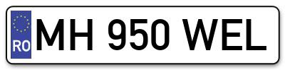 Placuta inmatriculare numar auto  MH-950-WEL, MH 950 WEL, MH950WEL