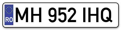 Placuta inmatriculare numar auto  MH-952-IHQ, MH 952 IHQ, MH952IHQ