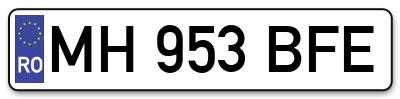 Placuta inmatriculare numar auto  MH-953-BFE, MH 953 BFE, MH953BFE