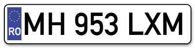 Placuta inmatriculare numar auto  MH-953-LXM, MH 953 LXM, MH953LXM