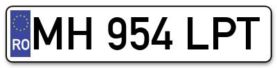 Placuta inmatriculare numar auto  MH-954-LPT, MH 954 LPT, MH954LPT