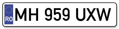 Placuta inmatriculare numar auto  MH-959-UXW, MH 959 UXW, MH959UXW